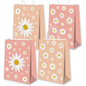 16Pcs Daisy Gift Bags with Handle Daisy Birthday Party Decorations Daisy Goodie Bags Daisy Party Decorations Daisy Party Favors