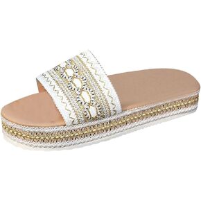 Verdusa Women's Platform SIides Flats Sandals Open Toe Slip On Wedges Sandal