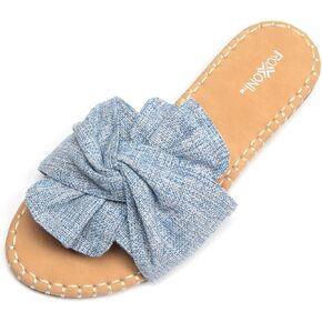 Roxoni Open Toe Sandal Slippers for Women - Indoor Outdoor Slides Shoes for Women - Spring Summer Slippers for Women
