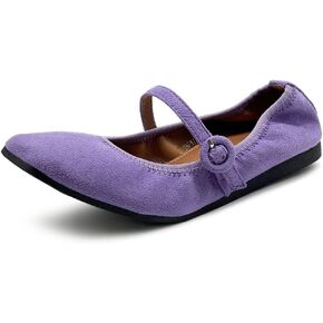 Ollio Women's Shoes Basic Mary Jane Elasticated Square Toe Ballet Flat F17340