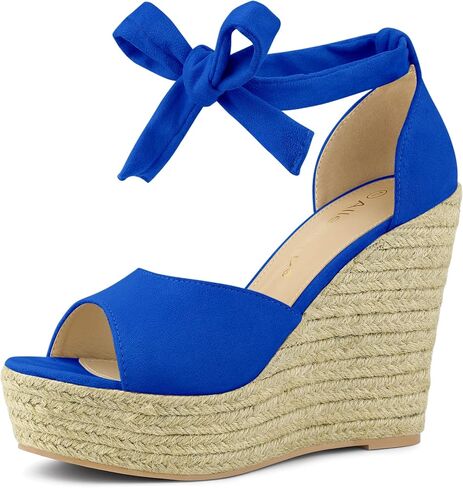 Allegra K Women's Espadrilles Tie Up Ankle Strap Wedges Sandals in Saudi Arabia