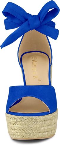 Allegra K Women's Espadrilles Tie Up Ankle Strap Wedges Sandals in Saudi Arabia