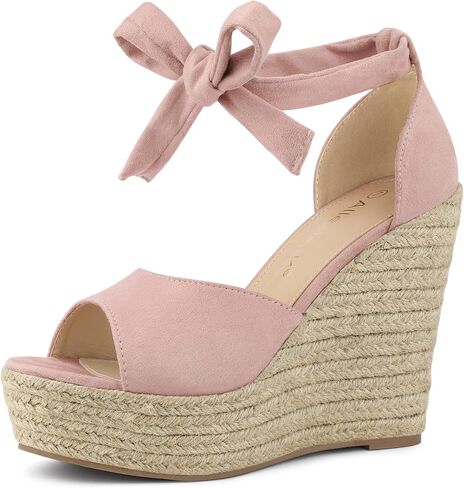 Allegra K Women's Espadrilles Tie Up Ankle Strap Wedges Sandals in Saudi Arabia