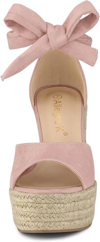 Allegra K Women's Espadrilles Tie Up Ankle Strap Wedges Sandals in Saudi Arabia