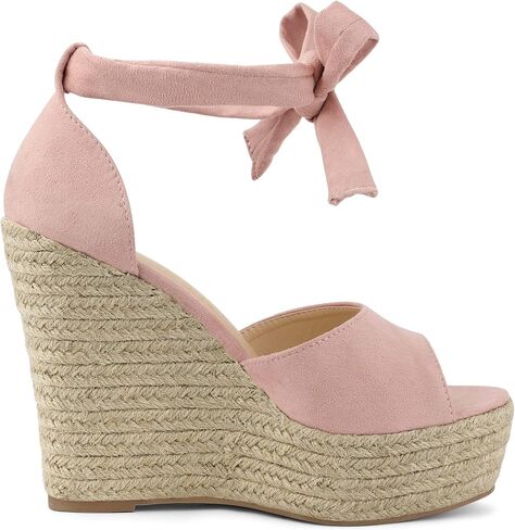 Allegra K Women's Espadrilles Tie Up Ankle Strap Wedges Sandals in Saudi Arabia