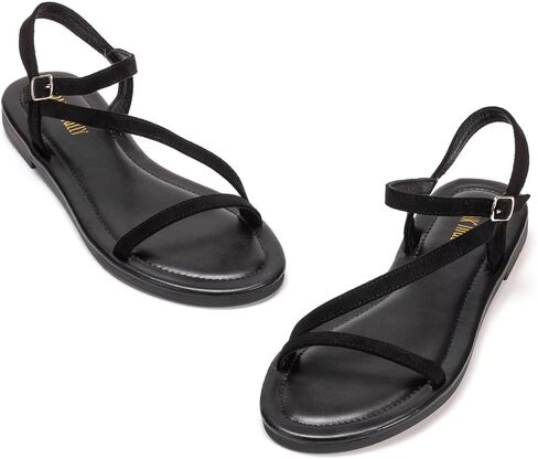 Frank Mully Women's Flat Sandals Summer Open Toe Slingback Shoes Cute Sandals for Women Daily Ankle Strap Adjustable Sandals in Saudi Arabia