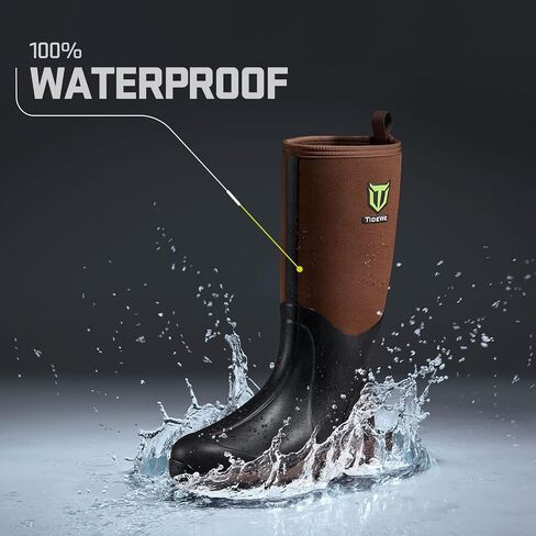 TIDEWE Rubber Neoprene Boots for Men and Women, Waterproof Rain Boot | Sturdy 6mm Neoprene Hunting Boots for Arctic Outdoor Use, Heat-Retaining Insulation Rain Boots with Reinforced Toe in Saudi Arabia