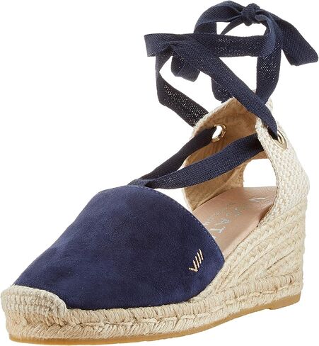 VISCATA Fosca Suede Wedge Handmade 2 ½" Heel Women's Sandals with Extra Cushioned Inner Sole, Soft Ankle Ties, and 100% Natural Jute Midsole for Comfort and Style in Kuwait