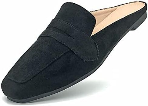 Mules for Women Shoes Slip on Flats Backless Penny Loafers Closed Toe Mule Slides in Saudi Arabia