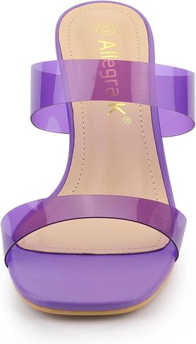 Allegra K Women's Colorful Straps Clear Heels Chunky Heel Clear Sandals in Saudi Arabia