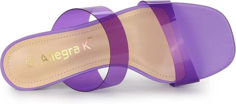 Allegra K Women's Colorful Straps Clear Heels Chunky Heel Clear Sandals in Saudi Arabia