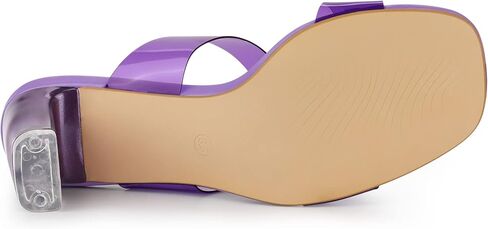 Allegra K Women's Colorful Straps Clear Heels Chunky Heel Clear Sandals in Saudi Arabia