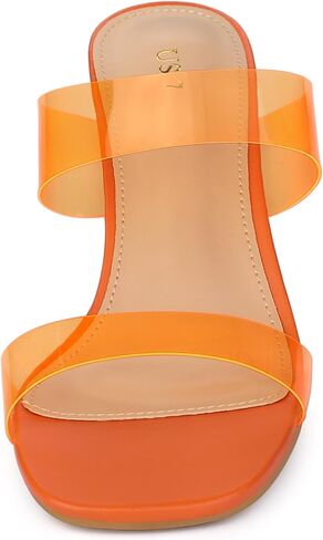 Allegra K Women's Colorful Straps Clear Heels Chunky Heel Clear Sandals in Saudi Arabia