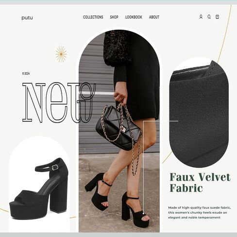 Women's Chunky Platform Heels Ankle Strap Heeled Sandals Open Toe Sexy Pumps for Wedding Party in Saudi Arabia
