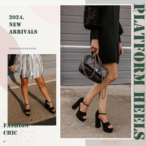 Women's Chunky Platform Heels Ankle Strap Heeled Sandals Open Toe Sexy Pumps for Wedding Party in Saudi Arabia