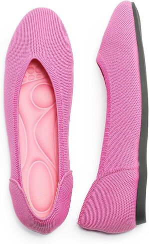 Women's Ballet Flat Knit Round Toe Slip On Walking Comfort Flexible Soft Shoes for Woman Low Wedge in Kuwait