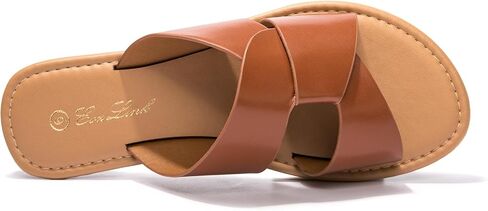 Women's Flat Sandals Cross Strappy Slide Sandal Open Toe Crosscriss Strap Slip-on H Band Flat Sandal Casual Dressy Summer Sandals in Saudi Arabia