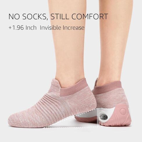 HKR Women Slip On Walking Shoes Mesh Upper Cushioned Sock Sneakers Lightweight Comfortable Walking Sneakers with Arch Support Mix Dark Pink Size 9.5 in Saudi Arabia