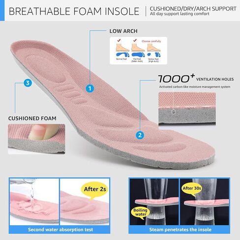 HKR Women Slip On Walking Shoes Mesh Upper Cushioned Sock Sneakers Lightweight Comfortable Walking Sneakers with Arch Support Mix Dark Pink Size 9.5 in Saudi Arabia