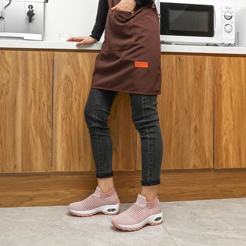 HKR Women Slip On Walking Shoes Mesh Upper Cushioned Sock Sneakers Lightweight Comfortable Walking Sneakers with Arch Support Mix Dark Pink Size 9.5 in Saudi Arabia