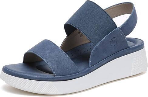 Bernal Comfortable Flat Sandals for Women Thick Sole Waterproof Arch Support Summer Slide Sandals for Beach, Home, Indoor Outdoor Use with Elastic Straps in Kuwait