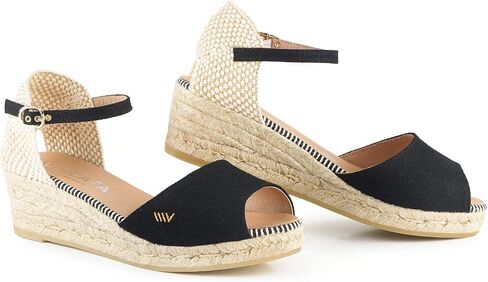صندل نسائي من VISCATA Cavall Espadrille مصنوع يدويًا بكعب منخفض من إسبانيا بكعب 2 بوصة مع قماش قطني عضوي مسامي ونعل أوسط من الجوت الطبيعي بنسبة 100% لجميع المناسبات: كاجوال، عمل، حفلة in Saudi Arabia
