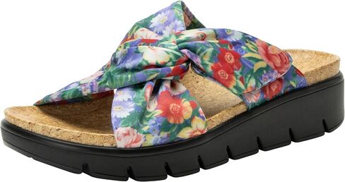 Alegria Women Rylie Vegan Leather Lightweight Platform Satin Scarf Tie Slide Sandal in Saudi Arabia