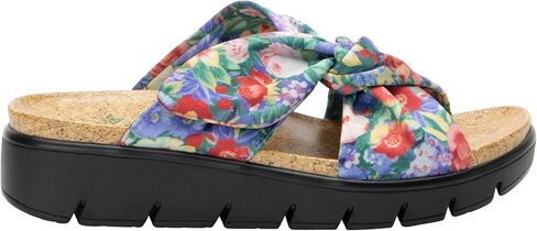 Alegria Women Rylie Vegan Leather Lightweight Platform Satin Scarf Tie Slide Sandal in Saudi Arabia