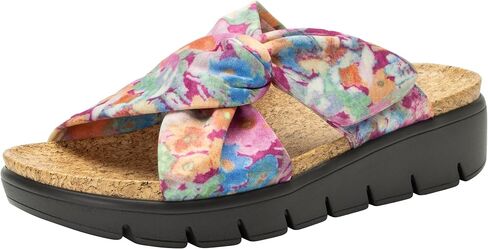 Alegria Women Rylie Vegan Leather Lightweight Platform Satin Scarf Tie Slide Sandal in Saudi Arabia