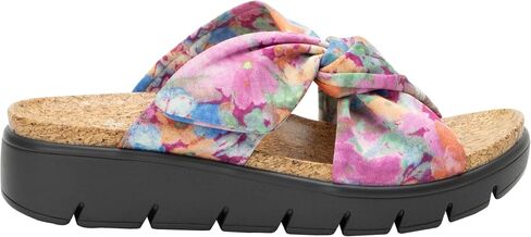 Alegria Women Rylie Vegan Leather Lightweight Platform Satin Scarf Tie Slide Sandal in Saudi Arabia