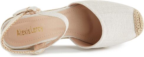 Alexis Leroy Women’s Embroidered Closed Toe Buckle Strap Espadrilles Wedge Sandals in Saudi Arabia