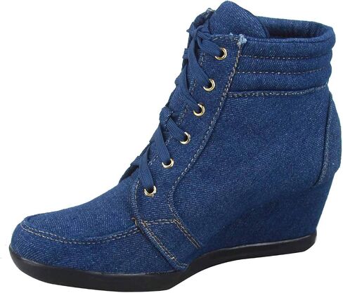 TZ 56 Womens High Top Sneakers Fashion Classic Lace Up Comfortable Wedge Walking Shoes in Saudi Arabia