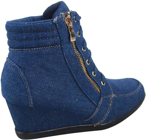 TZ 56 Womens High Top Sneakers Fashion Classic Lace Up Comfortable Wedge Walking Shoes in Saudi Arabia