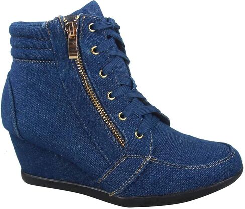 TZ 56 Womens High Top Sneakers Fashion Classic Lace Up Comfortable Wedge Walking Shoes in Saudi Arabia
