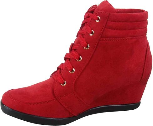TZ 56 Womens High Top Sneakers Fashion Classic Lace Up Comfortable Wedge Walking Shoes in Saudi Arabia