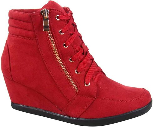TZ 56 Womens High Top Sneakers Fashion Classic Lace Up Comfortable Wedge Walking Shoes in Saudi Arabia