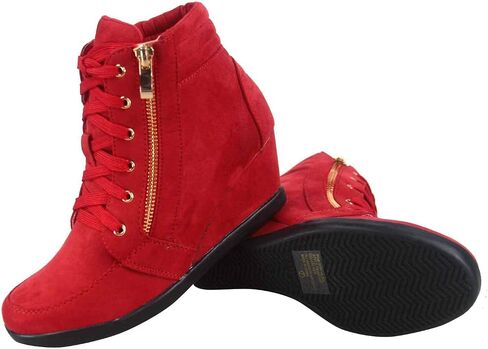 TZ 56 Womens High Top Sneakers Fashion Classic Lace Up Comfortable Wedge Walking Shoes in Saudi Arabia