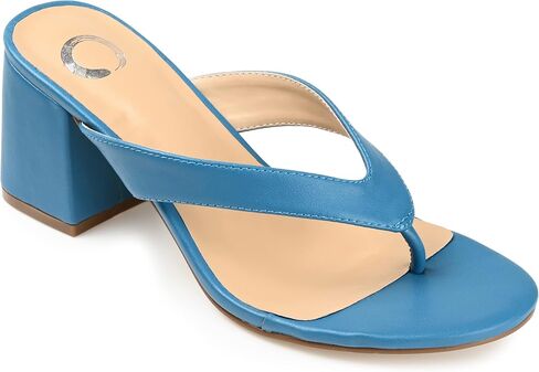 Journee Collection Womens Alika Open Toe Mid Block Heel Pumps in Kuwait