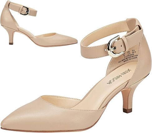 JENN ARDOR Heels Kitten Pumps for Women 2 inch Dressy Low Heel Comfortable Dress Shoes Ankle Strap Wedding Evening Formal Elegant Shoes for Women Bride in Saudi Arabia
