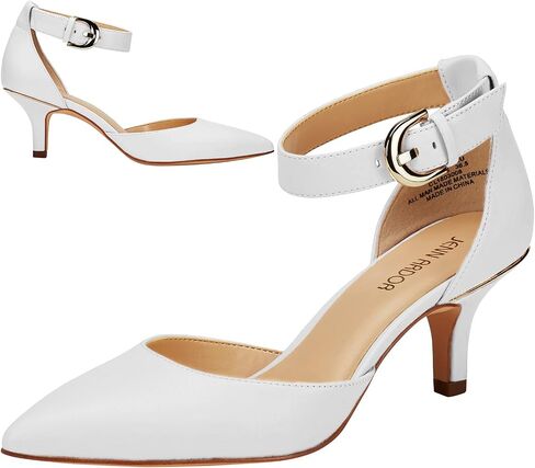 JENN ARDOR Heels Kitten Pumps for Women 2 inch Dressy Low Heel Comfortable Dress Shoes Ankle Strap Wedding Evening Formal Elegant Shoes for Women Bride in Saudi Arabia