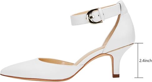JENN ARDOR Heels Kitten Pumps for Women 2 inch Dressy Low Heel Comfortable Dress Shoes Ankle Strap Wedding Evening Formal Elegant Shoes for Women Bride in Saudi Arabia