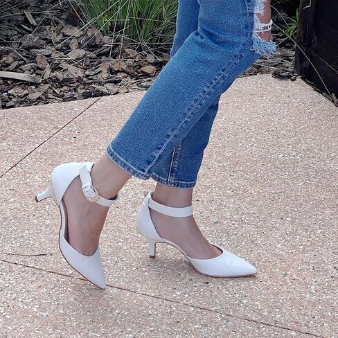 JENN ARDOR Heels Kitten Pumps for Women 2 inch Dressy Low Heel Comfortable Dress Shoes Ankle Strap Wedding Evening Formal Elegant Shoes for Women Bride in Saudi Arabia