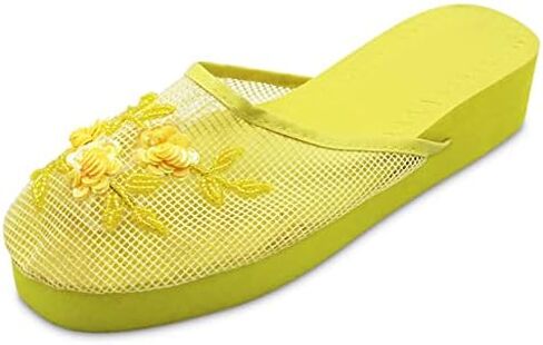 LAVRA Women's Chinese Sequin Mesh Floral Slipper Platform Sandals in Saudi Arabia