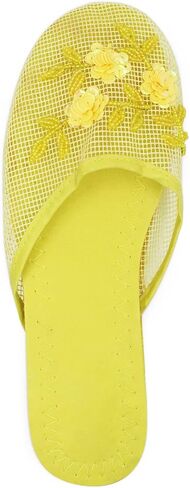 LAVRA Women's Chinese Sequin Mesh Floral Slipper Platform Sandals in Saudi Arabia