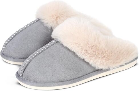 SNOWDROP Women's Slippers,Memory Foam Non-Slip Soft Warm And Cozy Fluffy Fuzzy Faux Fur Slippers,Indoor Outdoor House Slippers in Saudi Arabia