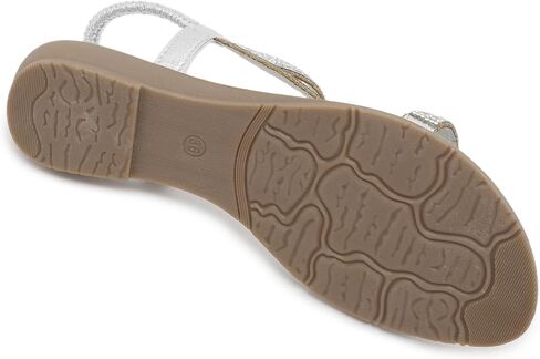 Meeshine Women's Rhinestone Flat Sandals Open Toe Comfortable Dressy Summer Ankle Casual Wedding Party Beach Sandals in Saudi Arabia