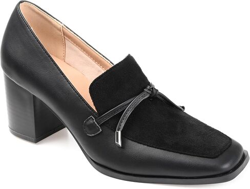 Journee Collection Womens Crawford Loafer Style Pumps with Square Toe and Bow Accent in Saudi Arabia