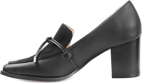 Journee Collection Womens Crawford Loafer Style Pumps with Square Toe and Bow Accent in Saudi Arabia
