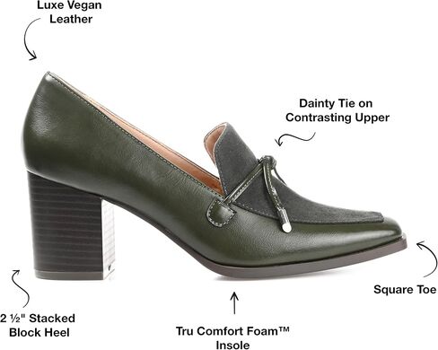 Journee Collection Womens Crawford Loafer Style Pumps with Square Toe and Bow Accent in Saudi Arabia