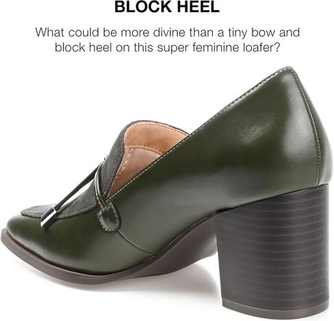 Journee Collection Womens Crawford Loafer Style Pumps with Square Toe and Bow Accent in Saudi Arabia
